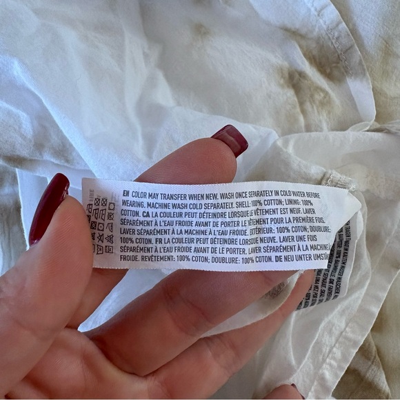 Aerie Maxi Sun Dress Tiered S White Nude‎ Tie Dye  Cotton Lined Vacation Coastal - Picture 11 of 13